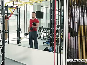 light-haired Sarah Kay Gets butt-banged in the Gym